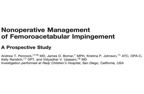 Nonoperative Management of Femoroacetabular Impingement. A Prospective Study