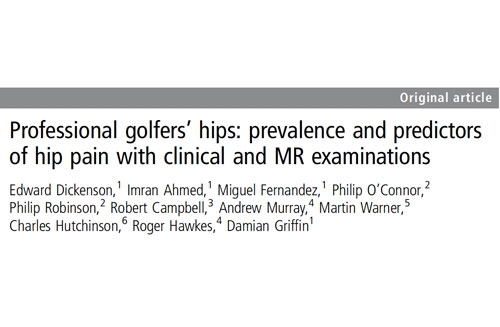 Professional golfers’ hips: prevalence and predictors of hip pain with clinical and MR examinations