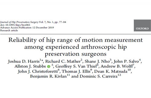 Reliability of hip range of motion measurement among experienced arthroscopic hip preservation surgeons